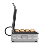 Waring WPG200 Panini Grill – Ribbed Plates, 7.75" x 12.5" Commercial Grill