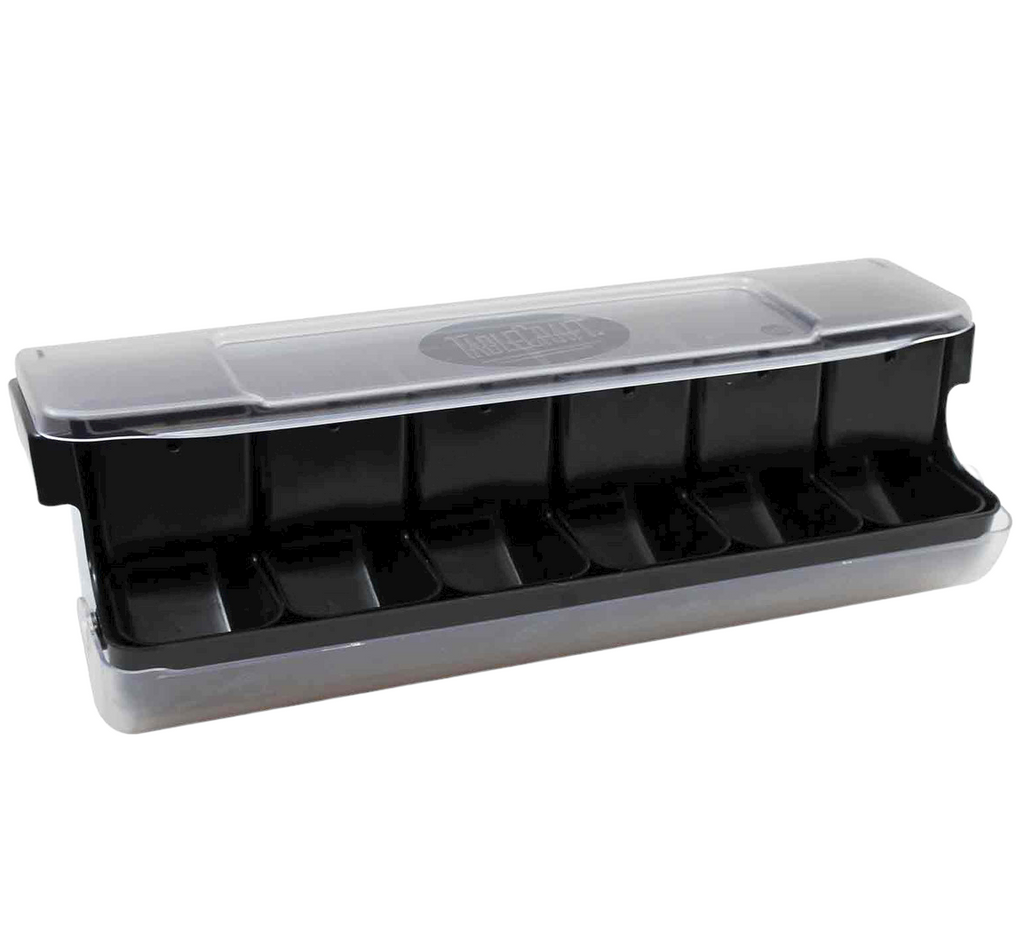 Tablecraft BCD6000BK First In, First Out Garnish Station™ Bar Condiment Holder, With (6) Black Inserts