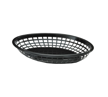 TableCraft Products 1084BK Oval Jumbo Basket, 11-3/4" x 8-7/8" x 1-7/8", Black