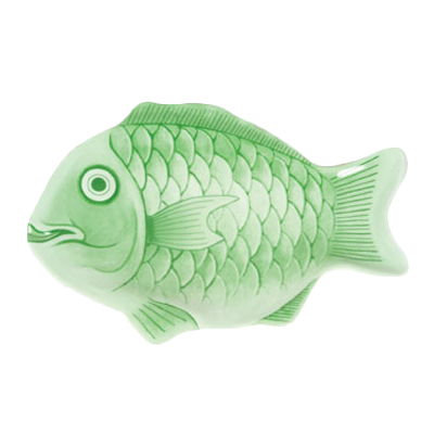 Thunder Group 1400CFG Melamine Fish Platter 14",Light Green, NSF