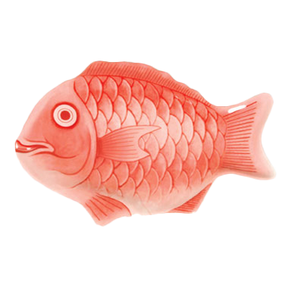 Thunder Group 1600CFR Melamine Fish Platter 16", Red, NSF