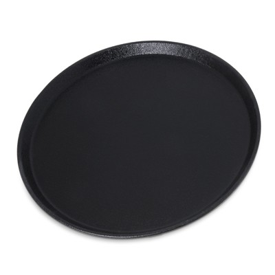 Carlisle 1600GR2004 Griptite™ 2 Serving Tray, 16" dia., round, fiberglass, black, NSF