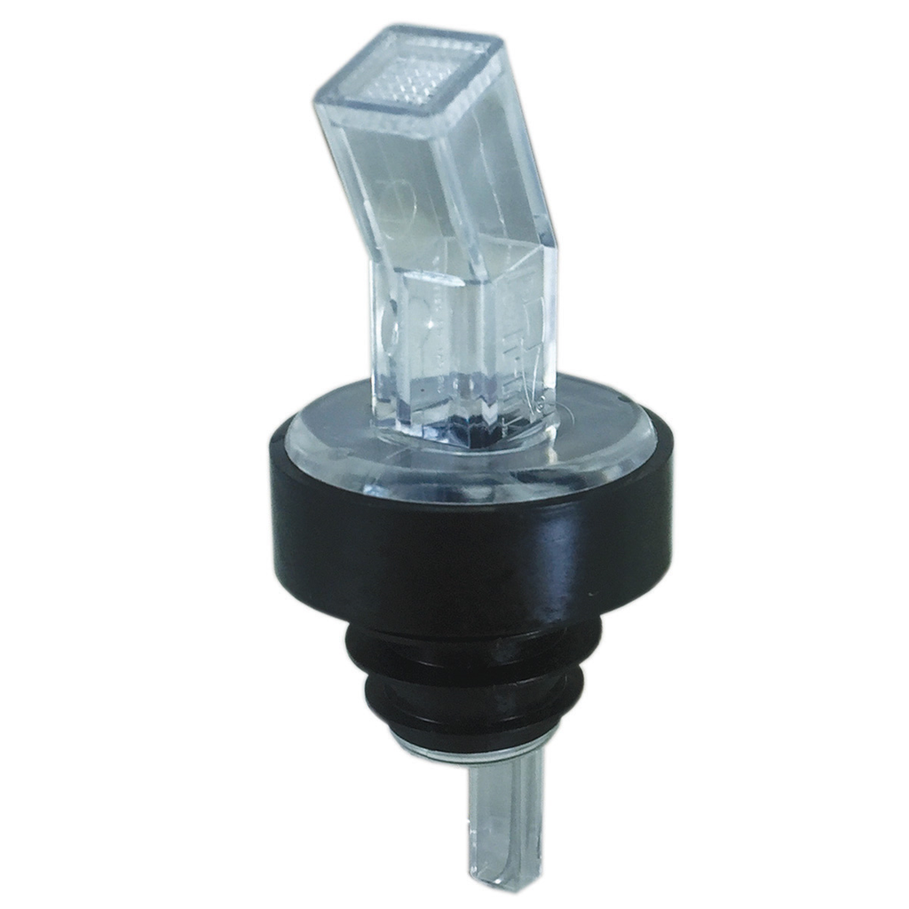 Spill-Stop 313-00 Ban-M Screened Pourer®, clear with black collar, Made in USA