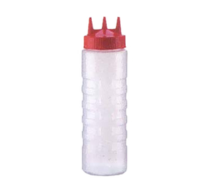 Vollrath 3324-1302 Tri Tip™ Squeeze Bottle - 24 Oz., Clear Bottle / Red Cap