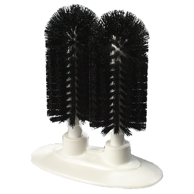 Carlisle 4046003 Sparta® Twin Glass Washer , 8" long, 6"L x 2-7/8" dia. round twin heads, black