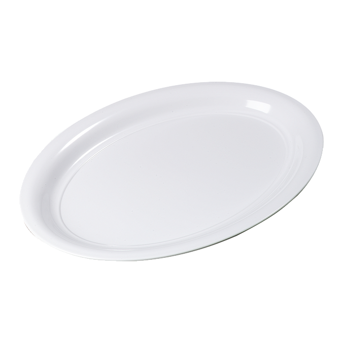 Carlisle 4384002 Catering Platter, 21"L x 15"W - Oval, Rimmed, Melamine, White, NSF