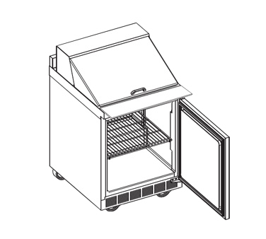 Delfield 4427N-12M Mega Top Refrigerator (Single-Section), 1/5 hp