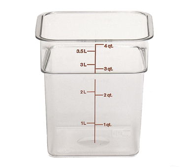 Cambro 4SFSCW135 Clear Square Container, 4 Quart