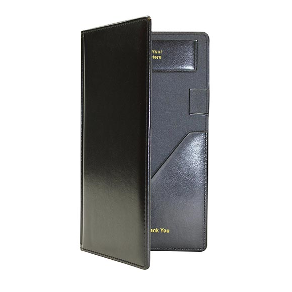 TableCraft Products 59BK Check Presentation Holder, 5-1/4" x 9" black with gold imprinted "Thank You"