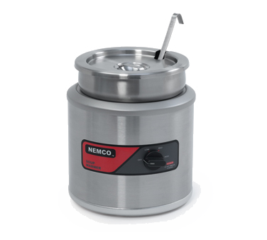 Nemco 6103A Countertop Round Cooker/Warmer, 11 quart, stainless steel construction, adjustable thermostat, 120v/60/1ph, 1250 watts, 10.4 amps, 6 ft. cord, NEMA 5-15P, cETLus, NSF