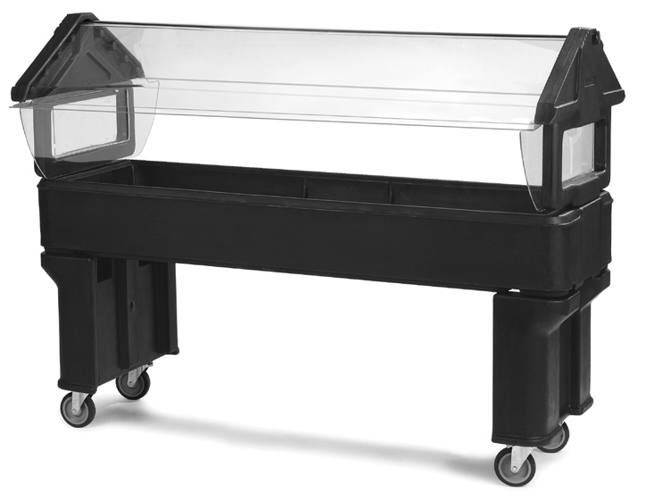 Carlisle 660605 SixStar™ Portable Food Bar, 6 ft. unit, 72-1/8"L x 23-11/16"W x 51"H O.A., holds (5) full size food pans, polyethylene, red, NSF