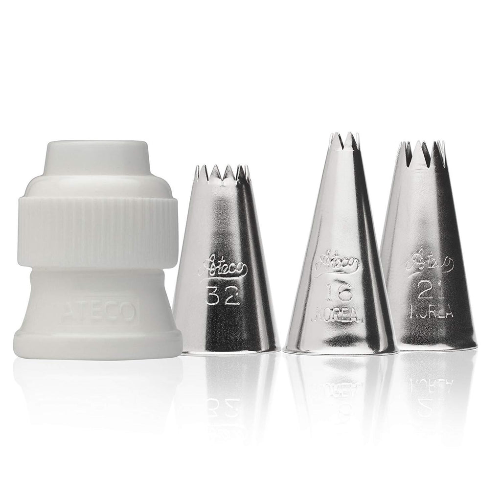 4 piece rose piping tip set