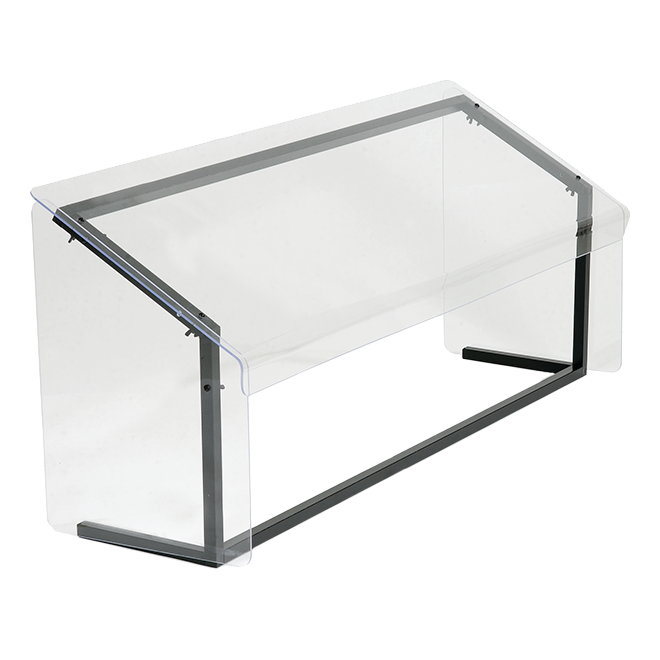 Carlisle 914803 Portable Sneeze Guard, 48"L, self-serve, free-standing, black, NSF