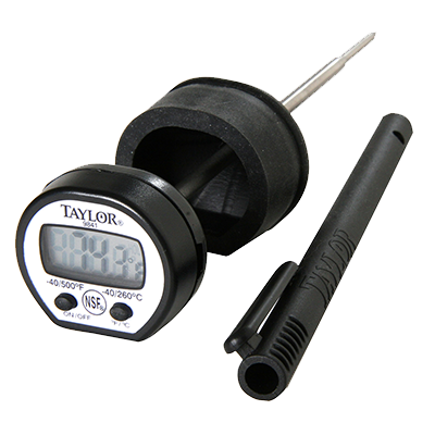 Taylor 9841RB High Temp Thermometer, Digital, Step-Down Probe, -40° to 500°F