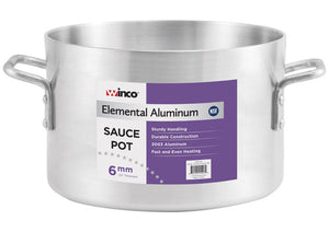 Winco ASHP-40 Elemental Sauce Pot, 40 qt., 18-1/4" x 10", 6mm, 3003 Aluminum, NSF