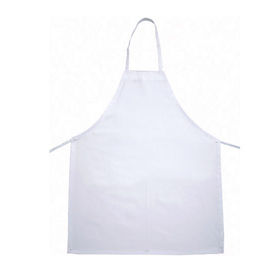 Winco BA-3226WH Full-length Bib Apron 33" x 26", Poly-Cotton Blend White