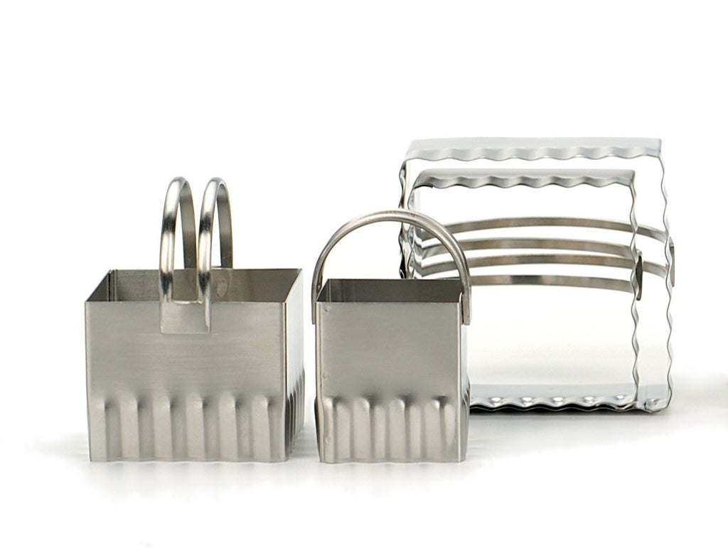 RSVP-International  BSQ-4R Endurance® Square Biscuit Cutters, Rippled