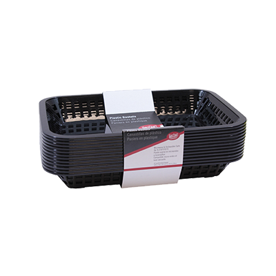TableCraft Products C1077BK Grande Baskets, 10-3/4" x 7-3/4" x 1-1/2", rectangular, polypropylene, black, Made in USA