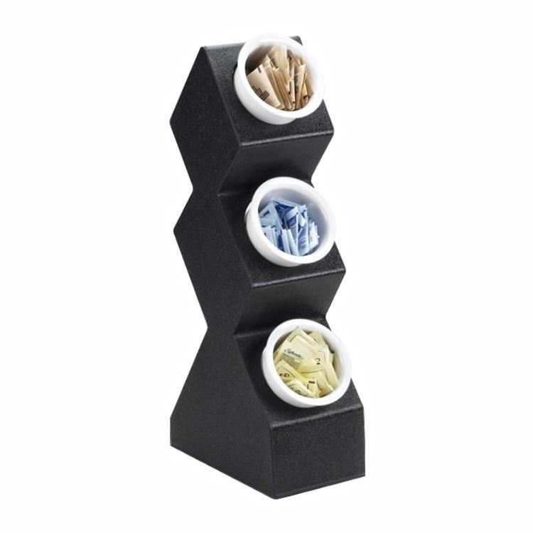 Cal-Mil 1016-3 Classic 3-Tier Cylinder Vertical Flatware / Condiment Display, ABS-Plastic, Black