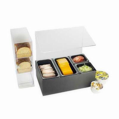Cal-Mil 1102 Classic Salsa/Condiment Bar Set with Pans, Black