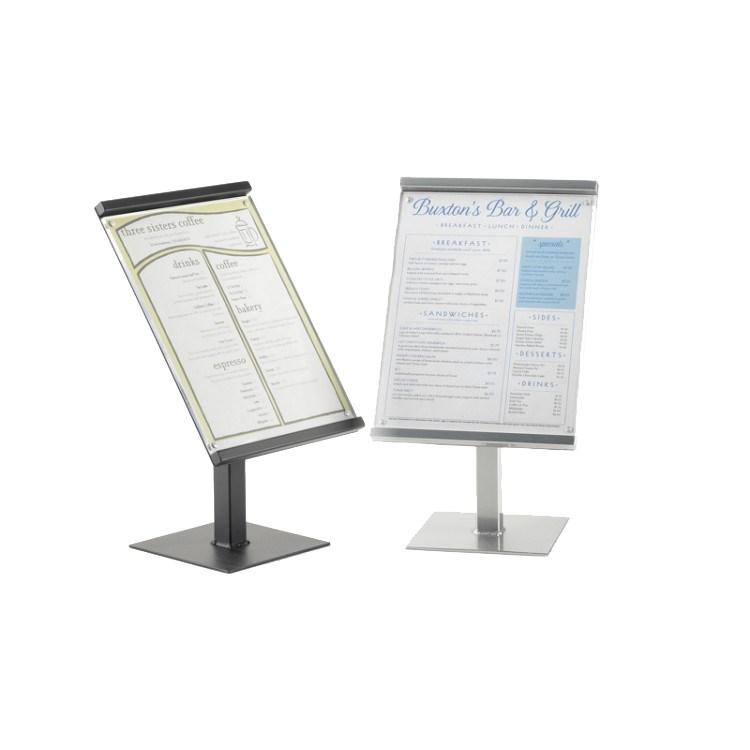 Cal-Mil 1153-15-74 15" Freestanding Menu/Sign Holder - 8" X 11", Silver
