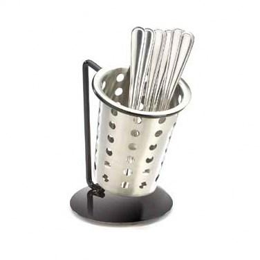 Cal-Mil 1226-13-PERF 6" Flatware Display with Perforated Flatware Cylinder - Iron, Black