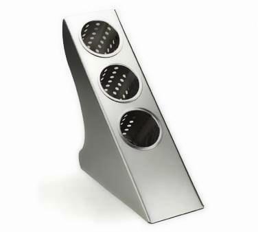 Cal-Mil 1232 In Line Cutlery Holder with 3 Tiers, Brushed Stainless ABS