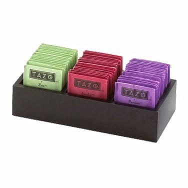 Cal-Mil 1246-96 Bamboo Condiment Organizer with (3) Bins, Midnight, Black