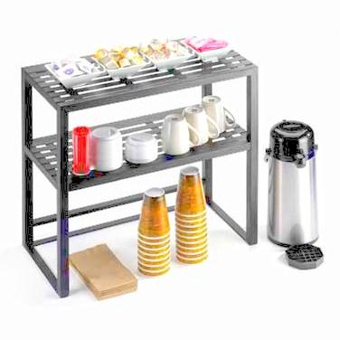 Cal-Mil 1254 Mission Shelf Riser - 24"H, 2-Tier, Black Frame