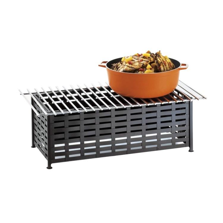 Cal-Mil 1361-22 Lattice Style Chafer Alternative, 22 X 12 X 7.5"H, Black, Iron