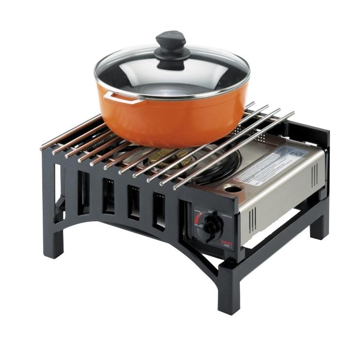 Cal-Mil 1363-13 Bridge Style Cook-N-Serve Butane Frame with Grate, Black