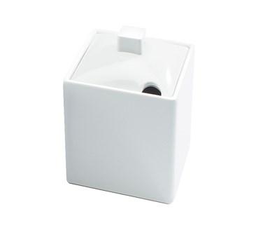 Cal-Mil 1432-15N 12 Oz Storage Jar with Notched Lid - 4" Square, Melamine, White