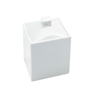 Cal-Mil 1432-15 12 Oz Storage Jar with Lid - 4" Square, Melamine, White