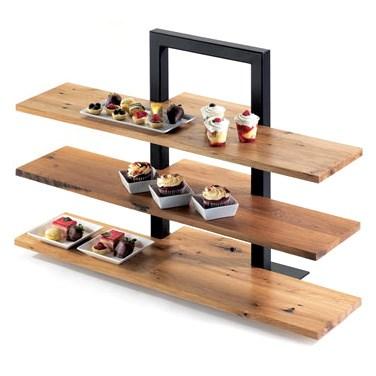Cal-Mil 1449-68 Frame Riser Shelf, 32"W X 11.5"D X.5" H, For Item #1464, Crushed Bamboo