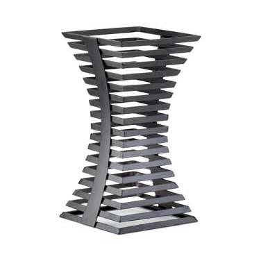 Cal-Mil 1465-15-13 15" Metal Elevation Riser with 8" Square Crown, Black