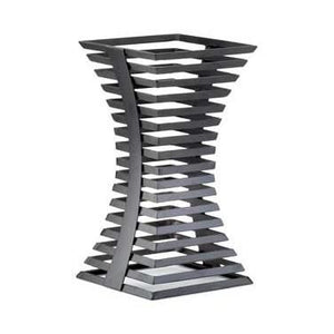 Cal-Mil 1465-15-13 15" Metal Elevation Riser with 8" Square Crown, Black