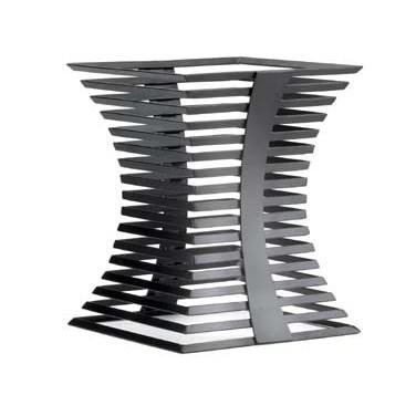 Cal-Mil 1466-15-13 15.5" Metal Elevation Riser with 12" Square Crown, Black