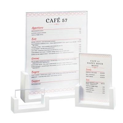 Cal-Mil 1510-32-15 Tabletop Menu Card Holder - 3.5" X 2", Bamboo, White