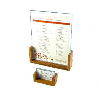 Cal-Mil 1510-46-60 Tabletop Menu Card Holder - 4" X 6", Acrylic/Bamboo