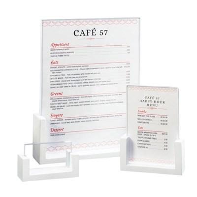 Cal-Mil 1510-811-15 Tabletop Menu Card Holder - 8.5" X 11", Bamboo, White