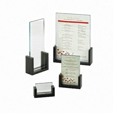 Cal-Mil 1510-811-96 Tabletop Menu Card Holder - 8.5" X 11", Acrylic/Midnight Bamboo