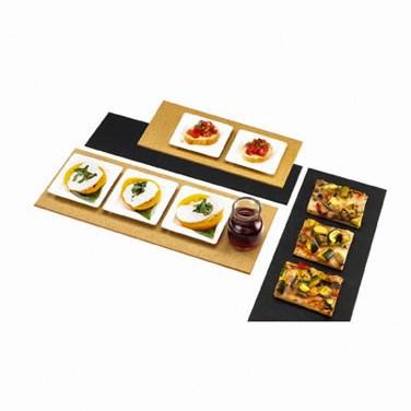 Cal-Mil 1530-616-13 Black Rectangular Flat Bread Serving / Display Board