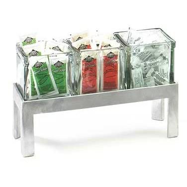 Cal-Mil 1560-4 Aluminum Condiment Jar Display with (3) Compartments - 4"H