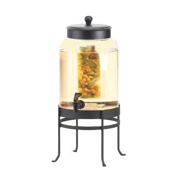 Cal-Mil 1580-2INF-13 2 Gallon Black Soho Glass Beverage Dispenser with Infusion Chamber