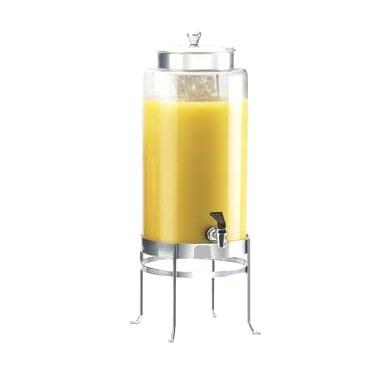 Cal-Mil 1580-3-74 3 Gallon Silver Soho Glass Beverage Dispenser with Ice Chamber