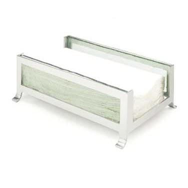 Cal-Mil 1595-33 Soho Silver Napkin Holder with Frosted Glass Sides