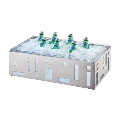 Cal-Mil 1603-12-55 Squared Stainless Steel Ice Housing with Clear Pan