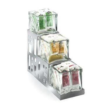 Cal-Mil 1604-55 Squared Stainless Steel Three Jar Display