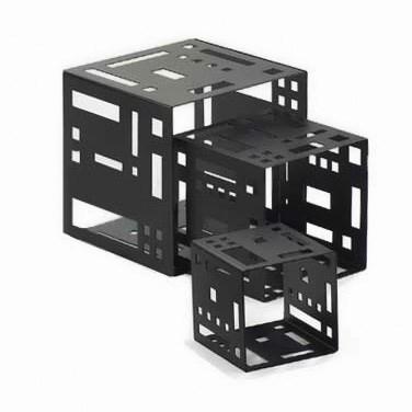 Cal-Mil 1607-9-13 9" Black Steel Squared Cube Riser