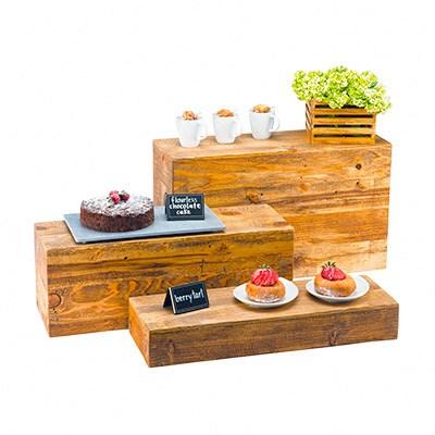 Cal-Mil 166-3-99 Madera Display Tray/Riser - 3.25"H, Wood
